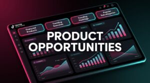 TikTok Seller Center Product Opportunities dashboard with four research tabs and demand analytics