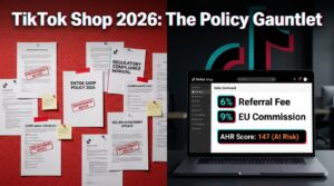 TikTok Shop 2026 Policy Gauntlet - seller facing compliance documents, fee dashboards, and enforcement notices