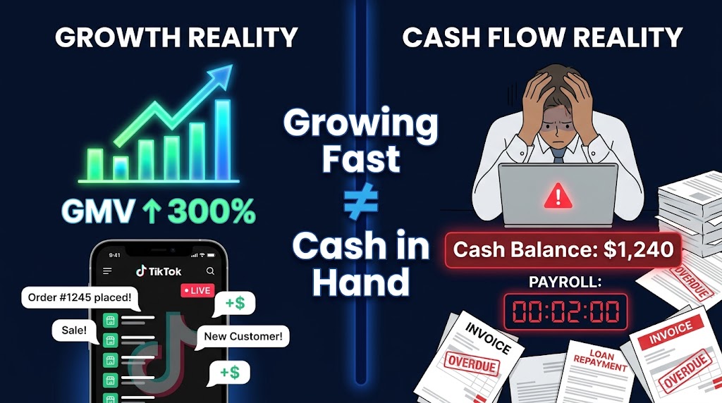 TikTok Shop scaling trap — GMV growth versus cash in hand reality