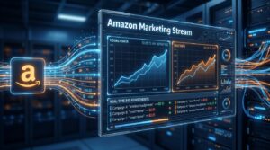 Amazon Marketing Stream real-time PPC optimization dashboard showing hourly data streams and live bid adjustments