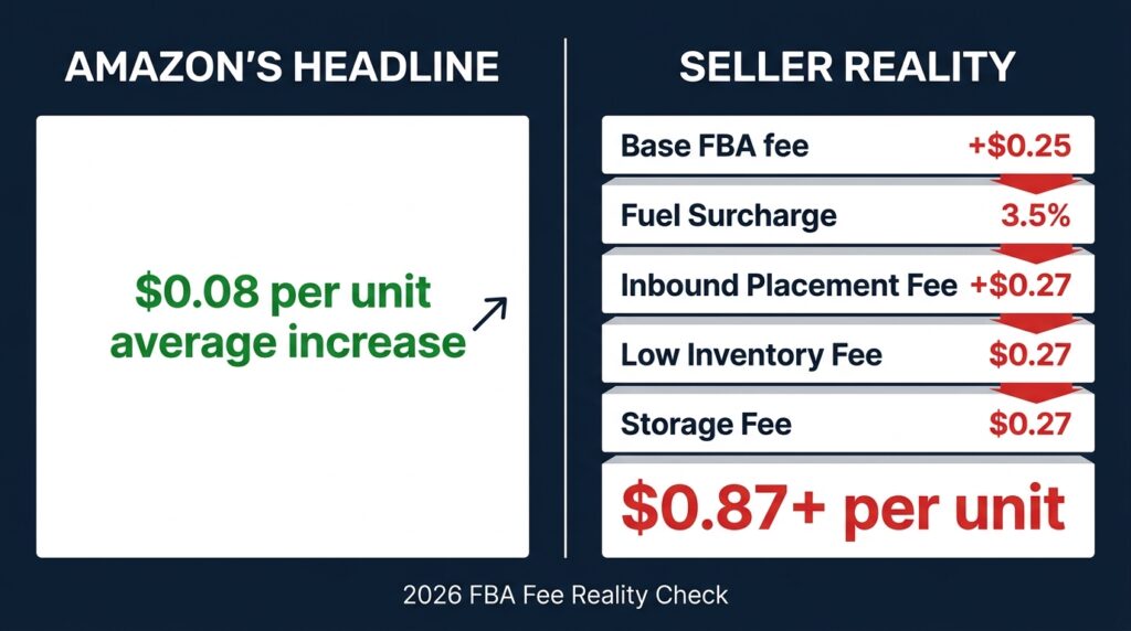 Amazon FBA 2026 Fee Reality Check — the gap between Amazon