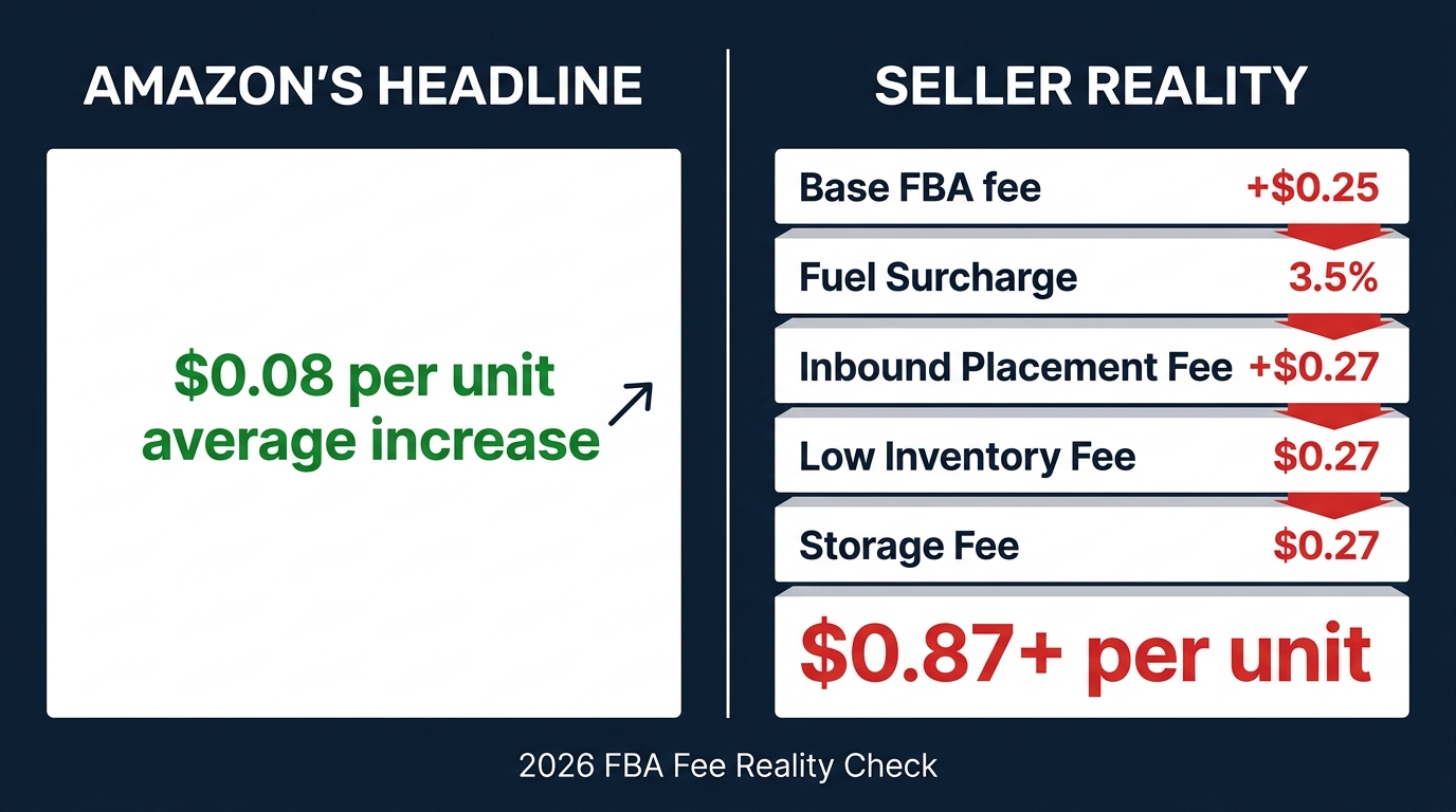 Amazon FBA 2026 Fee Reality Check — the gap between Amazon
