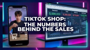 TikTok Shop selling economics — views vs profit split screen infographic