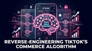 TikTok Shop GMV Max algorithm signal architecture diagram showing the automated commerce engine
