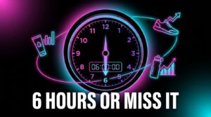 TikTok Shop 6-hour trend hijacking countdown clock with neon product icons and rising graphs