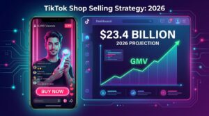 TikTok Shop 2026: $23.4 billion GMV growth with live stream selling and seller dashboard